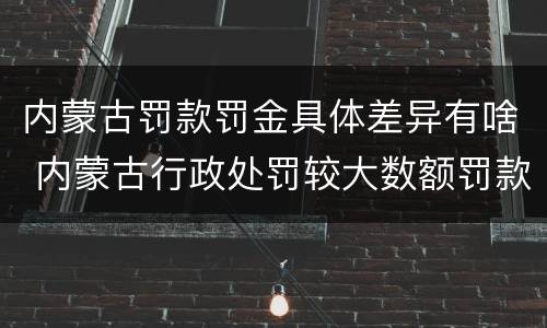 内蒙古罚款罚金具体差异有啥 内蒙古行政处罚较大数额罚款标准