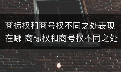 商标权和商号权不同之处表现在哪 商标权和商号权不同之处表现在哪些方面