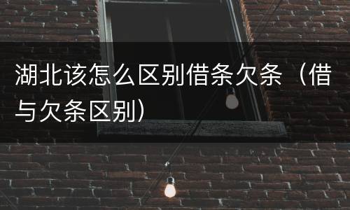 湖北该怎么区别借条欠条（借与欠条区别）