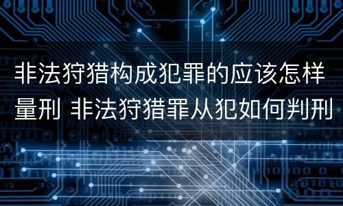 非法狩猎构成犯罪的应该怎样量刑 非法狩猎罪从犯如何判刑