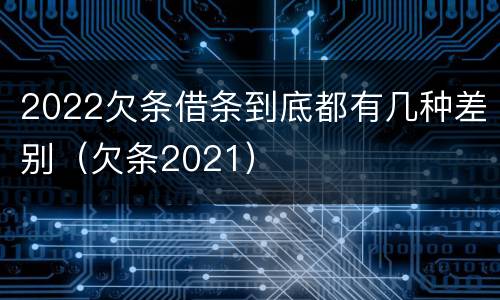 2022欠条借条到底都有几种差别（欠条2021）