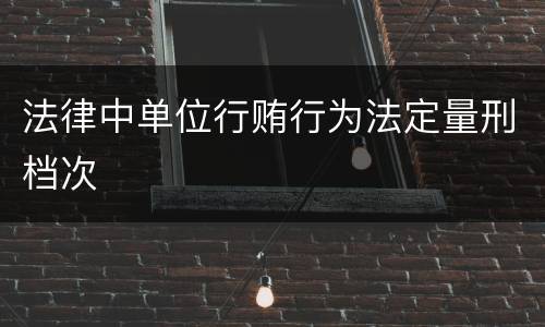 法律中单位行贿行为法定量刑档次