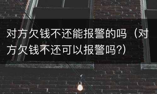 对方欠钱不还能报警的吗（对方欠钱不还可以报警吗?）