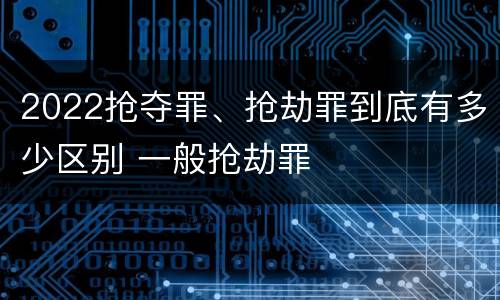 2022抢夺罪、抢劫罪到底有多少区别 一般抢劫罪