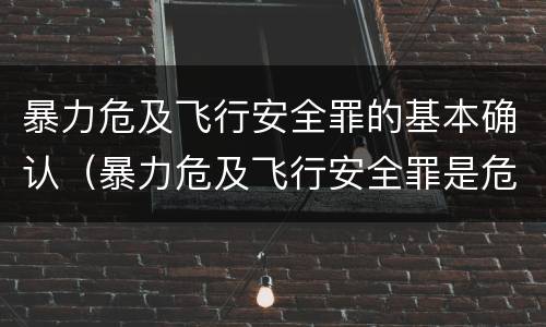 暴力危及飞行安全罪的基本确认（暴力危及飞行安全罪是危险犯吗）