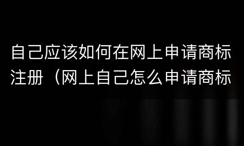 自己应该如何在网上申请商标注册（网上自己怎么申请商标注册）