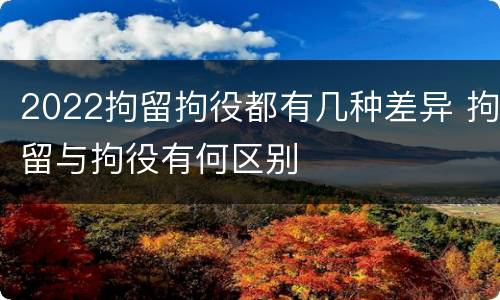 2022拘留拘役都有几种差异 拘留与拘役有何区别