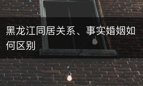 黑龙江同居关系、事实婚姻如何区别