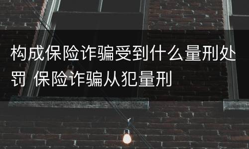 构成保险诈骗受到什么量刑处罚 保险诈骗从犯量刑