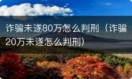 诈骗未遂80万怎么判刑（诈骗20万未遂怎么判刑）