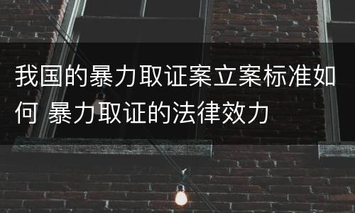 我国的暴力取证案立案标准如何 暴力取证的法律效力