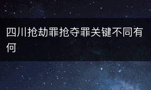 四川抢劫罪抢夺罪关键不同有何