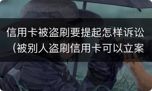 信用卡被盗刷要提起怎样诉讼（被别人盗刷信用卡可以立案吗）