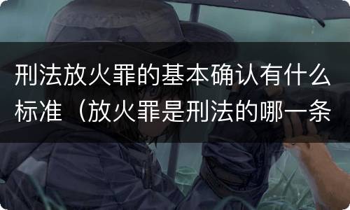 刑法放火罪的基本确认有什么标准（放火罪是刑法的哪一条）