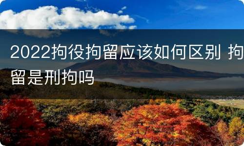 2022拘役拘留应该如何区别 拘留是刑拘吗