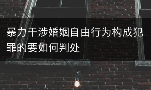 暴力干涉婚姻自由行为构成犯罪的要如何判处