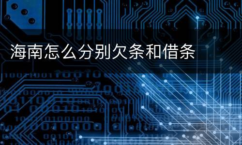 海南怎么分别欠条和借条