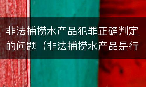 非法捕捞水产品犯罪正确判定的问题（非法捕捞水产品是行为犯还是结果犯）