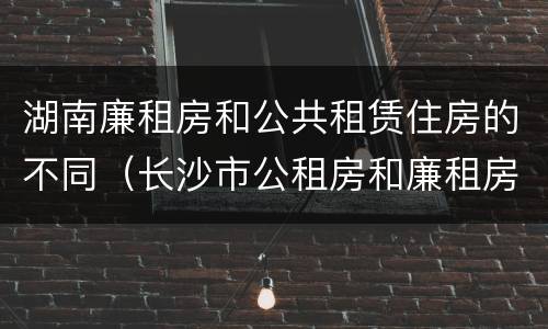 湖南廉租房和公共租赁住房的不同（长沙市公租房和廉租房的区别）