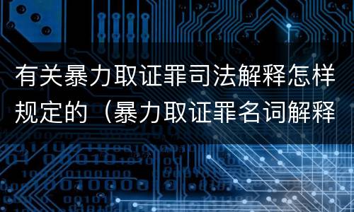 有关暴力取证罪司法解释怎样规定的（暴力取证罪名词解释）