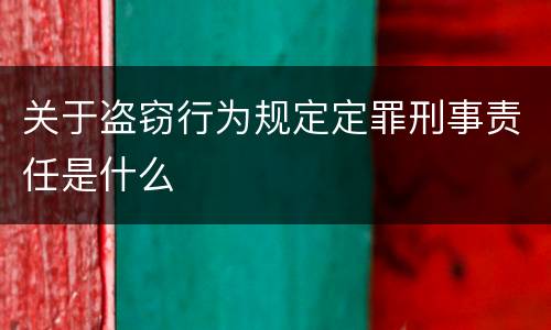 关于盗窃行为规定定罪刑事责任是什么