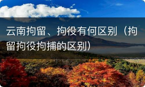云南拘留、拘役有何区别（拘留拘役拘捕的区别）