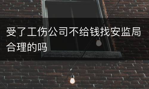 受了工伤公司不给钱找安监局合理的吗