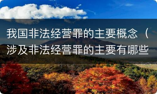 我国非法经营罪的主要概念（涉及非法经营罪的主要有哪些）