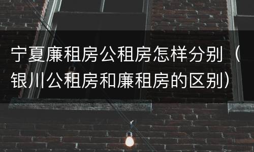 宁夏廉租房公租房怎样分别（银川公租房和廉租房的区别）