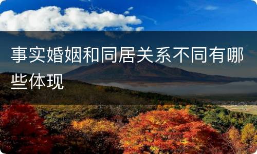 事实婚姻和同居关系不同有哪些体现