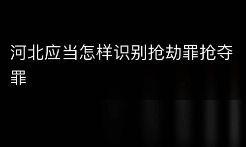 河北应当怎样识别抢劫罪抢夺罪