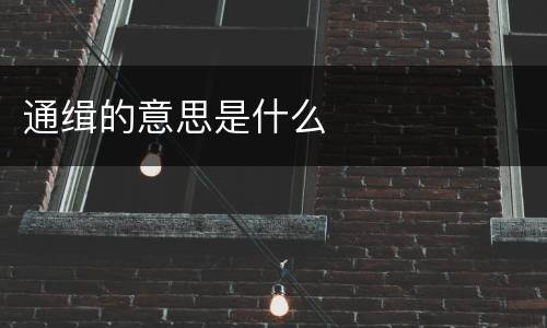 通缉的意思是什么