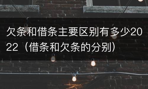 欠条和借条主要区别有多少2022（借条和欠条的分别）