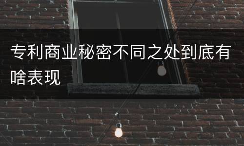 专利商业秘密不同之处到底有啥表现