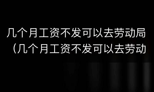 几个月工资不发可以去劳动局（几个月工资不发可以去劳动局仲裁吗）