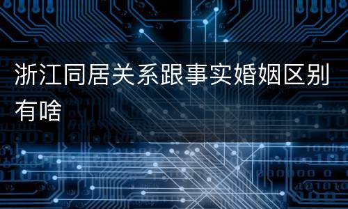 浙江同居关系跟事实婚姻区别有啥