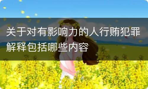 关于对有影响力的人行贿犯罪解释包括哪些内容
