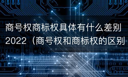 商号权商标权具体有什么差别2022（商号权和商标权的区别）