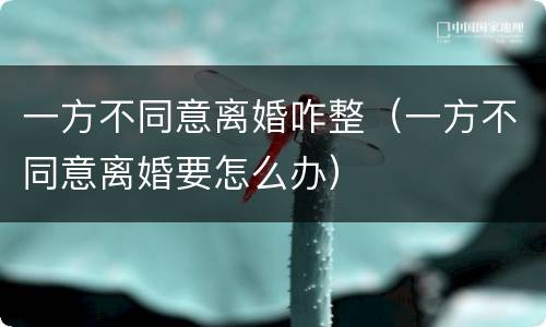 一方不同意离婚咋整（一方不同意离婚要怎么办）