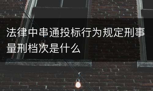法律中串通投标行为规定刑事量刑档次是什么