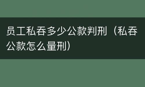 员工私吞多少公款判刑（私吞公款怎么量刑）