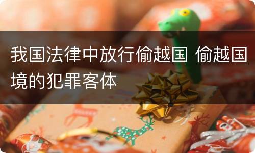 我国法律中放行偷越国 偷越国境的犯罪客体