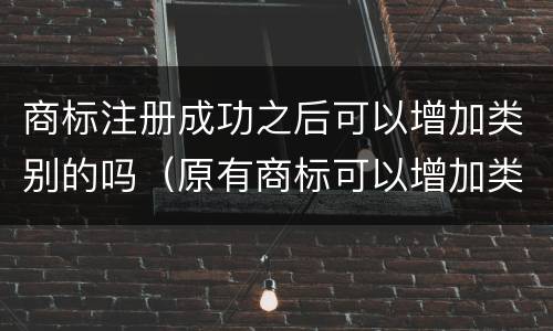 商标注册成功之后可以增加类别的吗（原有商标可以增加类别吗）