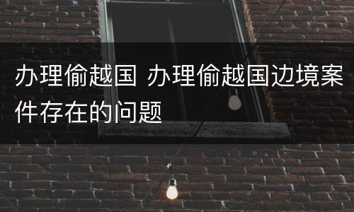 办理偷越国 办理偷越国边境案件存在的问题