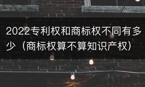 2022专利权和商标权不同有多少（商标权算不算知识产权）