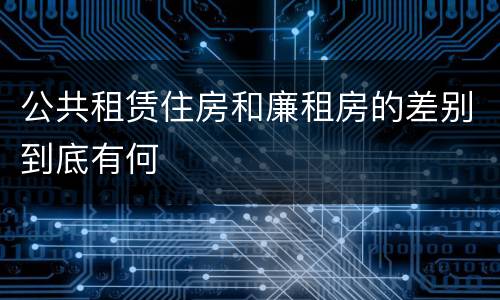 公共租赁住房和廉租房的差别到底有何