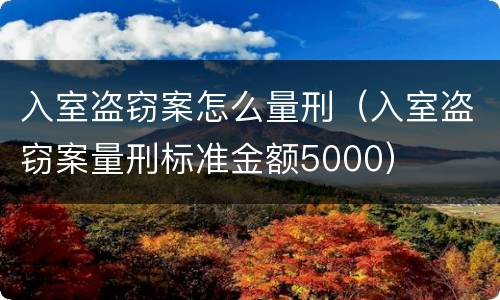 入室盗窃案怎么量刑（入室盗窃案量刑标准金额5000）