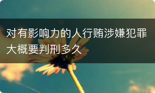 对有影响力的人行贿涉嫌犯罪大概要判刑多久