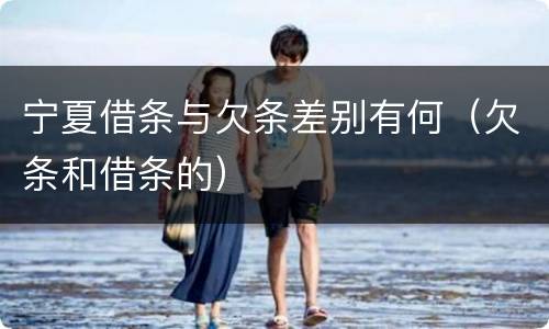 宁夏借条与欠条差别有何（欠条和借条的）