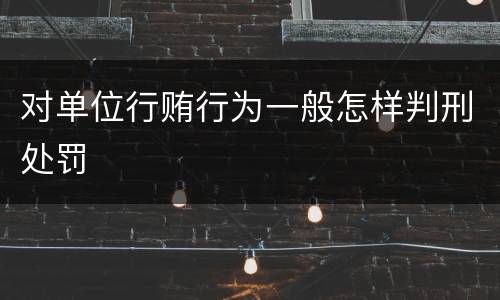 对单位行贿行为一般怎样判刑处罚